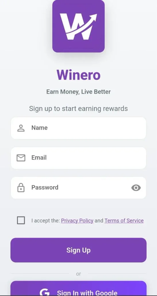 Winero-App-Signup
